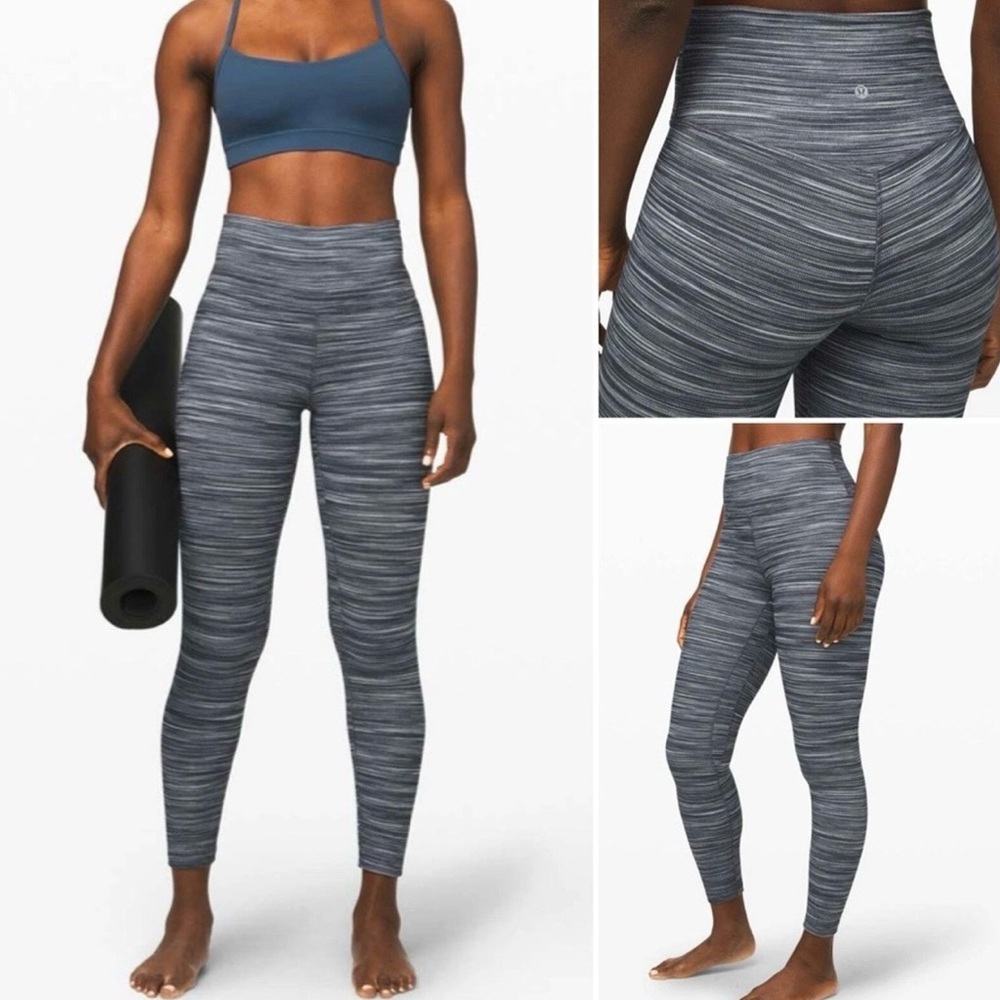 Lululemon Wunder‎ Under High-Rise Tight 25” Space Dye Camo Black White Size 4